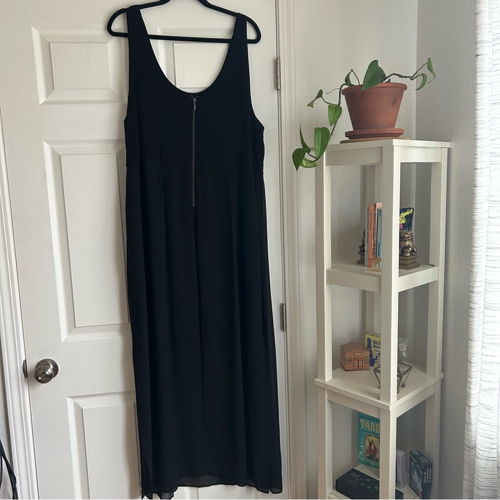 Apt 9 black tank maxi dress with sheer skirt size 2x - Picture 5 of 5